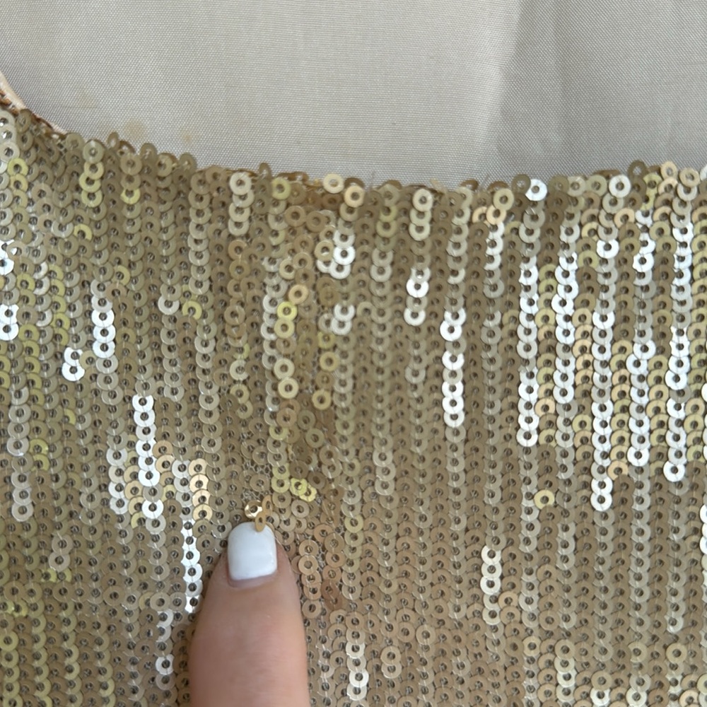Anthropologie Corey Lynn Calter Gold Sequin Short Sleeve Sheath Dress Size 2 - Picture 7 of 15